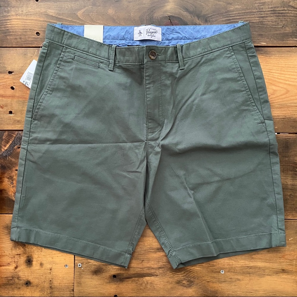 Penguin Men's Slim Fit Shorts Size 34 Green NWT